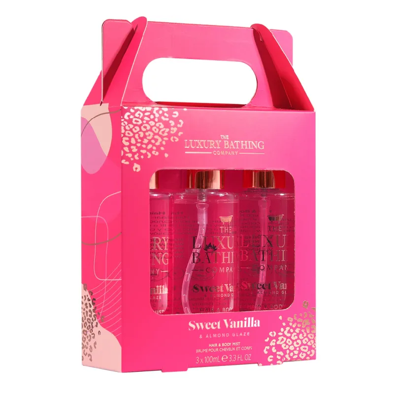 Set cadou Spray-uri parfumate Tempting Trio, Sweet Vanilla&Almond Glaze, 3*100 ml, The Luxury Bathing Company — preț și oferte