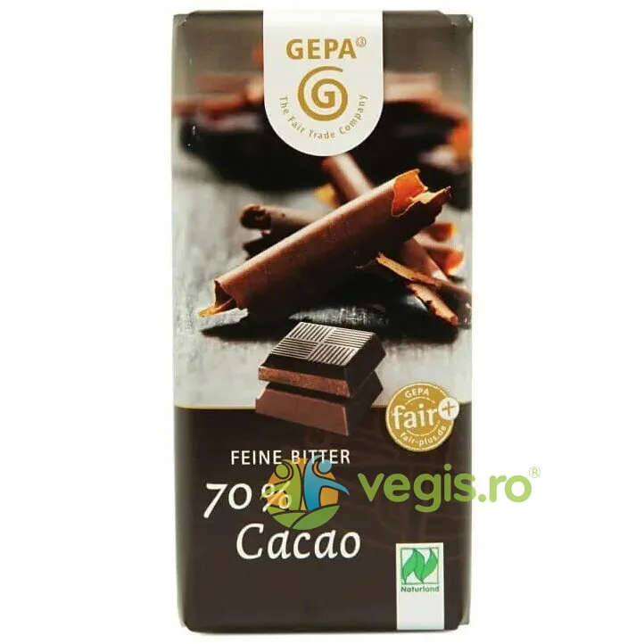 Ciocolata Neagra 70% Cacao Ecologica/Bio 40g GEPA The Fair Trade Company — preț și oferte