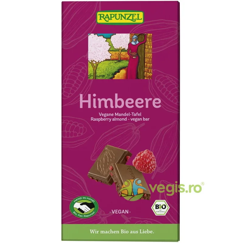 Ciocolata cu Migdale si Zmeura Ecologica/Bio 100g Rapunzel — preț și oferte