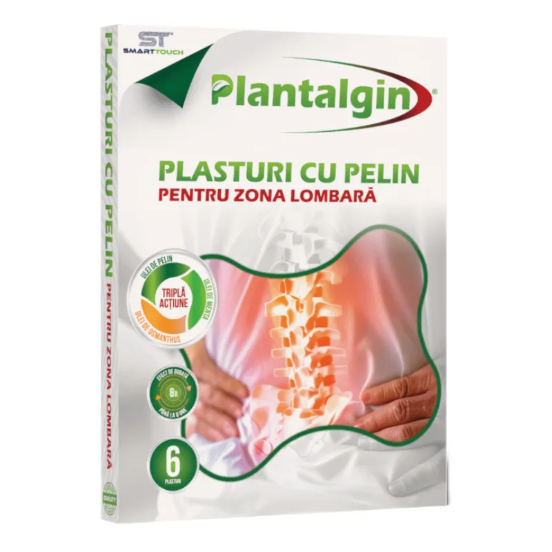 Plasturi cu Pelin lombari, Plantalgin, 6 bucati, Smart Touch — preț și oferte
