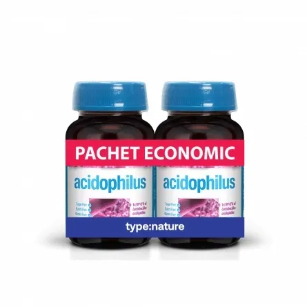 Pachet Acidophilus cu Lactobacillus acidophilus NU-11, 2 x 60 tablete, Naturmil — preț și oferte