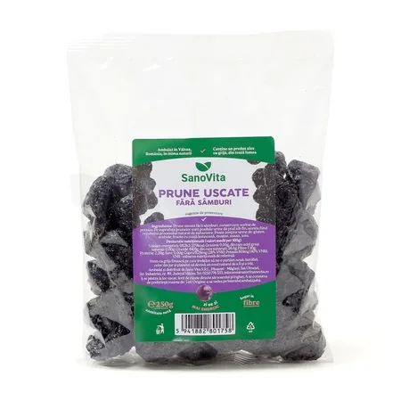 Prune uscate, 250 g, Șanovița — preț și oferte