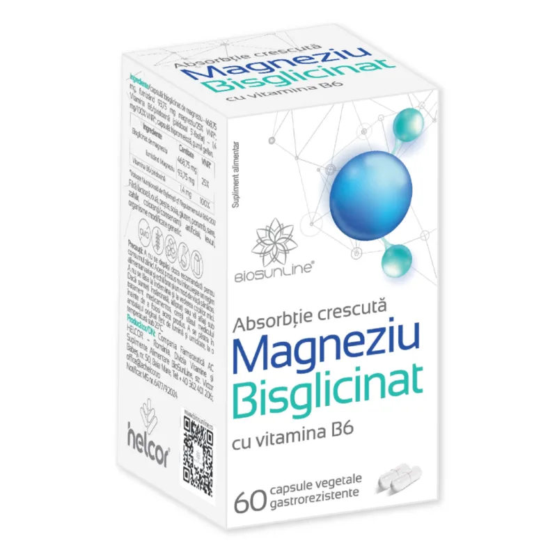 Magneziu Bisglicinat, 60 capsule, Helcor HELCOR BAIA MARE — preț și oferte