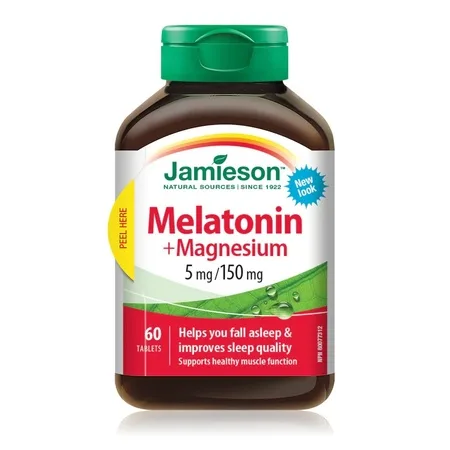 Melatonina 5 mg + Magneziu 150 mg, 60 comprimate, Jamieson JAMIESON LABORATOIRES — preț și oferte