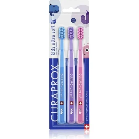Set periute de dinți pentru copii Kids Ultra Soft, 3 bucăți, Curaprox — preț și oferte