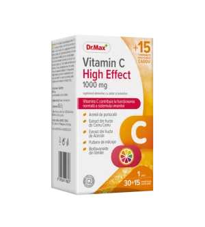 Dr.Max Vitamina C High Effect 1000mg, 30+15 comprimate masticabile