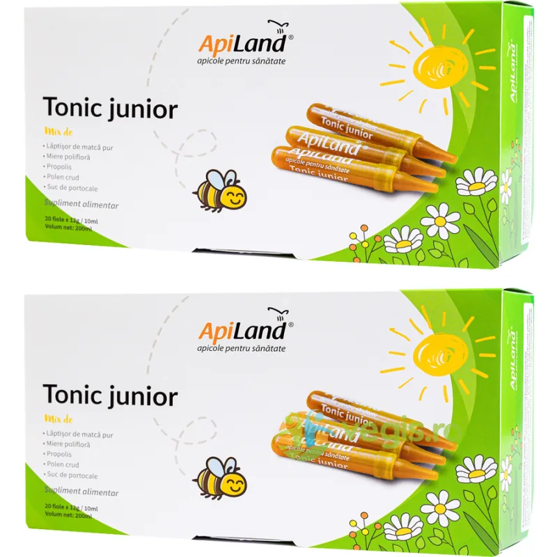 Pachet Tonic Junior 20 fiole + 20 fiole APILAND — preț și oferte