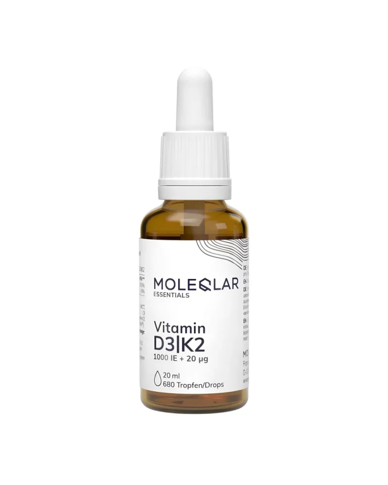 Vitamina D3 + K2 Lichid MoleQlar – 1000 UI D3 + 20 µg K2 | 20 ml — preț și oferte