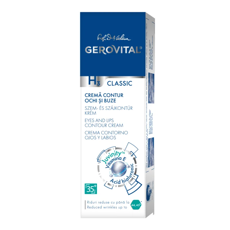 Crema pentru contur ochi si buze H3 Classic, 15 ml, Gerovital FARMEC — preț și oferte