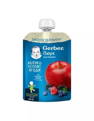 Piure din mere și fructe de pădure, de la 6 luni, 150 g, Gerber NESTLE — preț și oferte