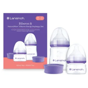 Pachet Biberoane cu tetină NaturalWave, 60 ml XS + 160 ml S, Lansinoh