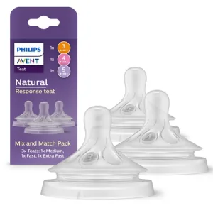 Set tetine cu flux mediu, rapid și foarte rapid, SCY960/03, 3 bucăți, Philips Avent