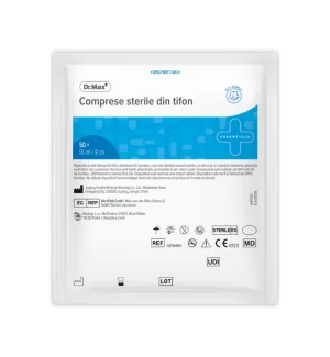 Dr. Max Comprese sterile din tifon 10x8cm, 50 bucati