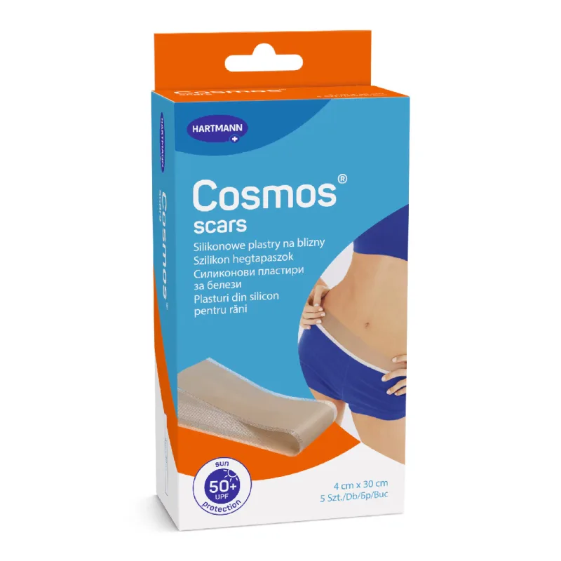 Plasturi siliconici pentru cicatrici Cosmos Scars, 7.2*5 cm, 5 bucati, Hartmann — preț și oferte