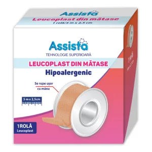 Leucoplast din matase, 5m*2.5cm, Assista