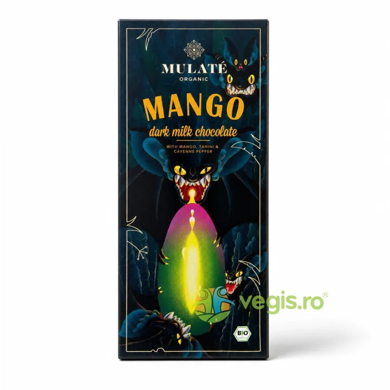 Ciocolata Neagra cu Lapte, Mango si Tahini Ecologica/Bio 80g MULATE — preț și oferte