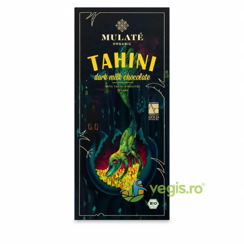 Ciocolata Neagra cu Lapte, Tahini si Susan Prajit Ecologica/Bio 80g MULATE — preț și oferte