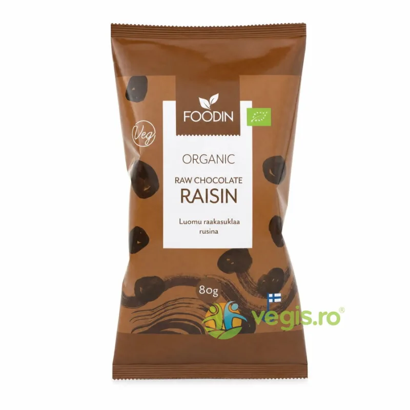 Stafide in Ciocolata Raw Ecologice/Bio 80g FOODIN — preț și oferte