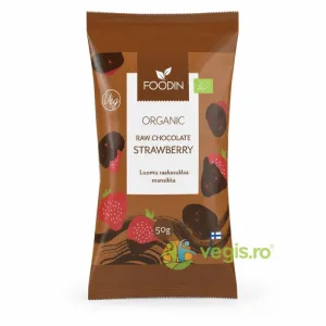 Capsuni in Ciocolata Raw Ecologice/Bio 50g