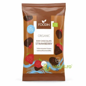 Capsuni Intregi in Ciocolata Raw, fara Zahar Adaugat Ecologice/BIo 50g