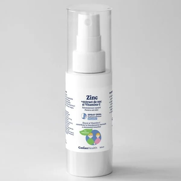 Spray oral pentru copii cu Zinc, Vitamina C și extract de soc, 30 ml Casianhealth — preț și oferte
