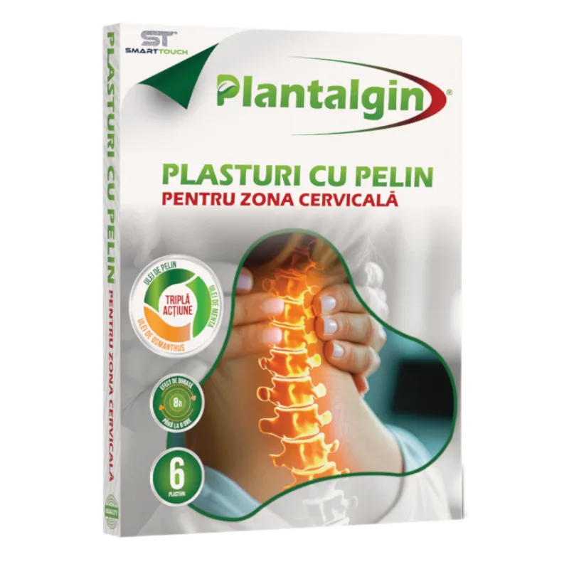 Plasturi cu Pelin pentru zona cervicala, Plantalgin, 6 bucati, Smart Touch — preț și oferte