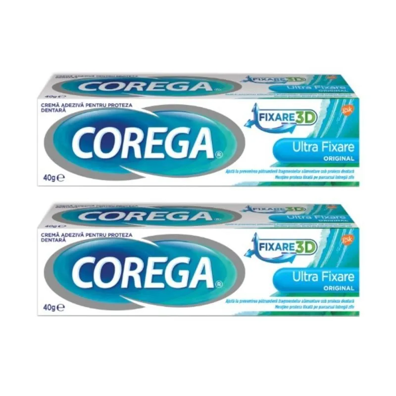 Corega ultra fixare Original 40 g 2 bucati duopack, Glaxo — preț și oferte