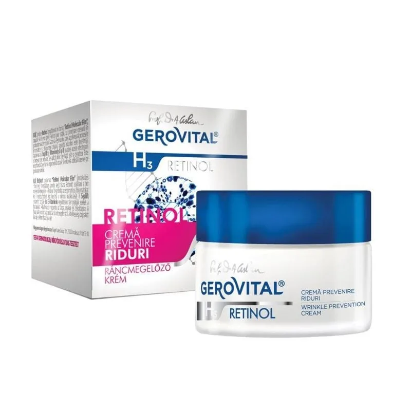 Crema pentru prevenirea ridurilor H3 Retinol, 50 ml, Gerovital FARMEC — preț și oferte
