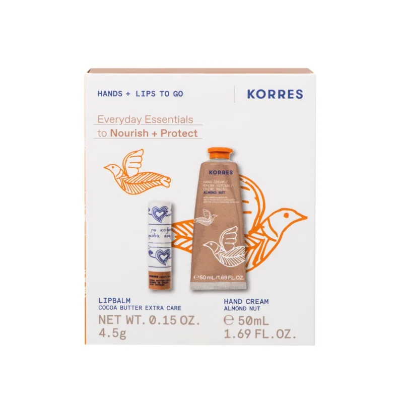 Pachet Everyday Essentials Balsam de buze 4.5g + Crema de maini 50ml, Korres — preț și oferte