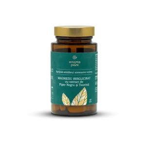Magneziu Bisglicinat cu extract de piper negru și taurină, susține sistemul nervos, 60 tab