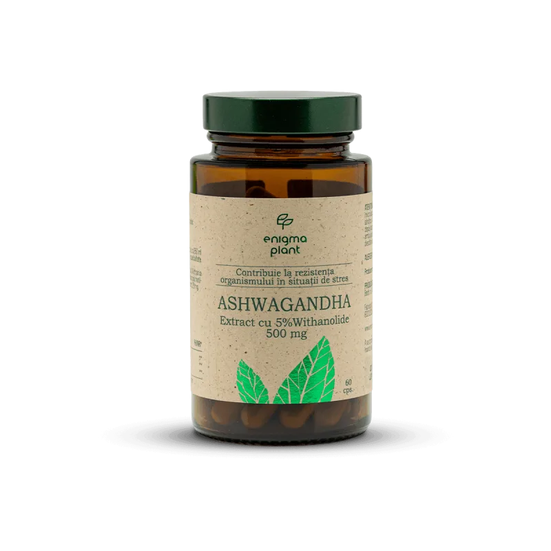 Ashwagandha extract 500mg, suport pentru organismul în situații de stres, 60 capsule Enigma Plant — preț și oferte