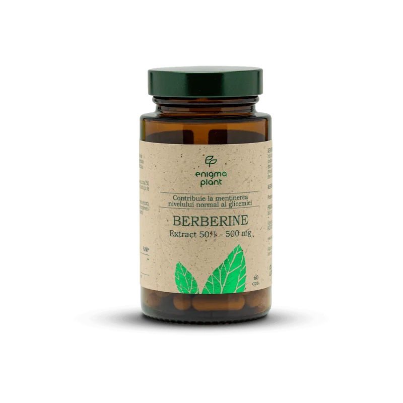 Berberina extract 500mg, contribuie la mentinerea nivelului normal al glicemiei, 60 capsule Enigma Plant — preț și oferte