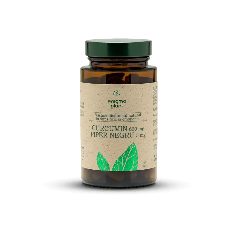 Curcumin cu Piperină, susține răspunsul natural la stres fizic și emoțional, 60 capsule Enigma Plant — preț și oferte