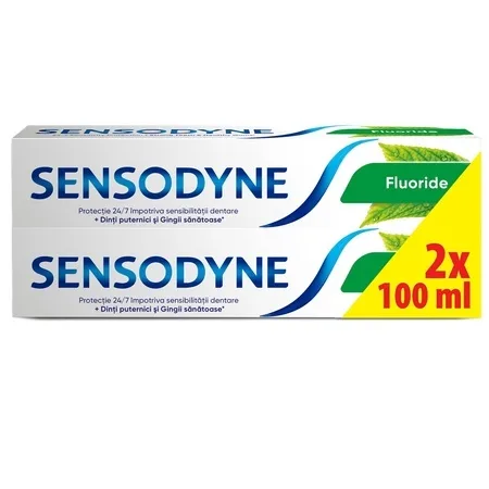 Pachet pastă de dinți Fluoride Sensodyne, 100 ml + 100 ml, Haleon — preț și oferte