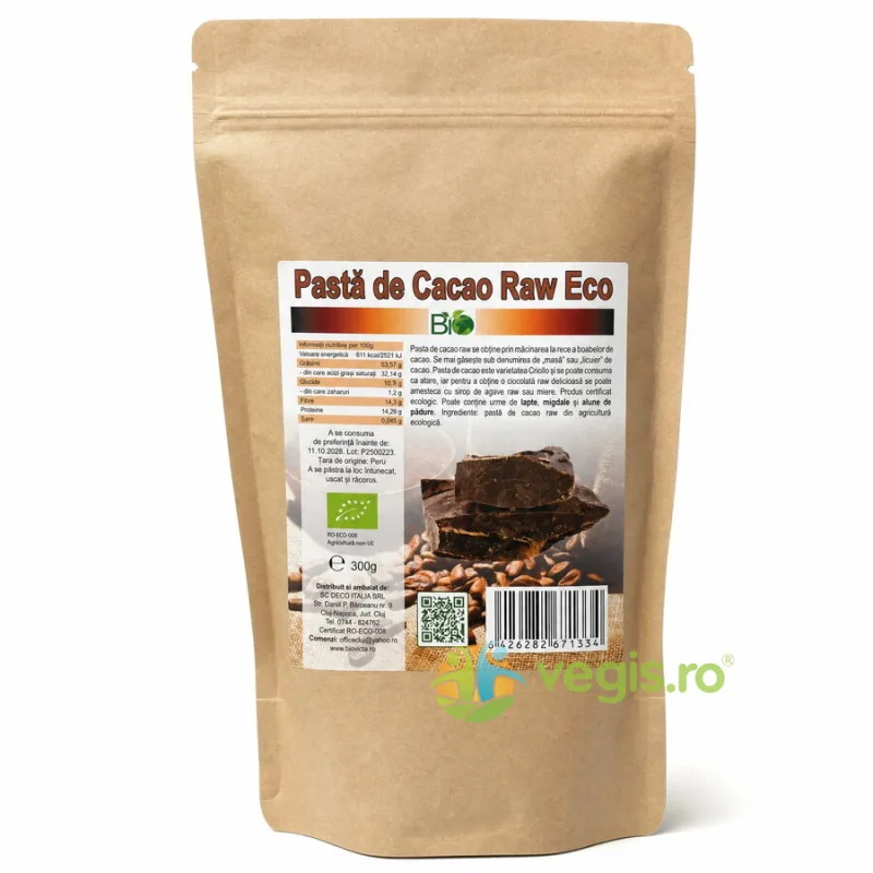 Pasta de Cacao Raw Ecologica/Bio 300g Deco Italia — preț și oferte