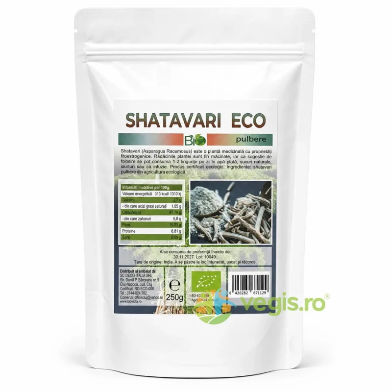 Shatavari Pudra Ecologica/Bio 250g Deco Italia — preț și oferte