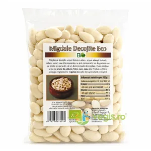 Migdale Decojite Crude Albe Raw Ecologice/Bio 250g