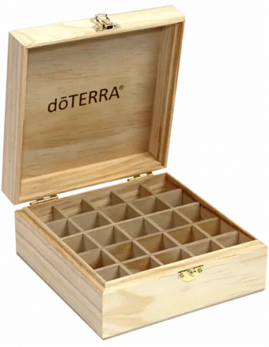 Cutie din lemn gravată cu sigla doTERRA pentru 25 uleiuri — preț și oferte