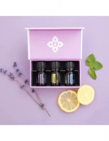 Set 3 uleiuri estentiale, lavanda 5ml, lamaie 5 ml, menta 5 ml, doTERRA + un ulei esential de 10 ml — preț și oferte
