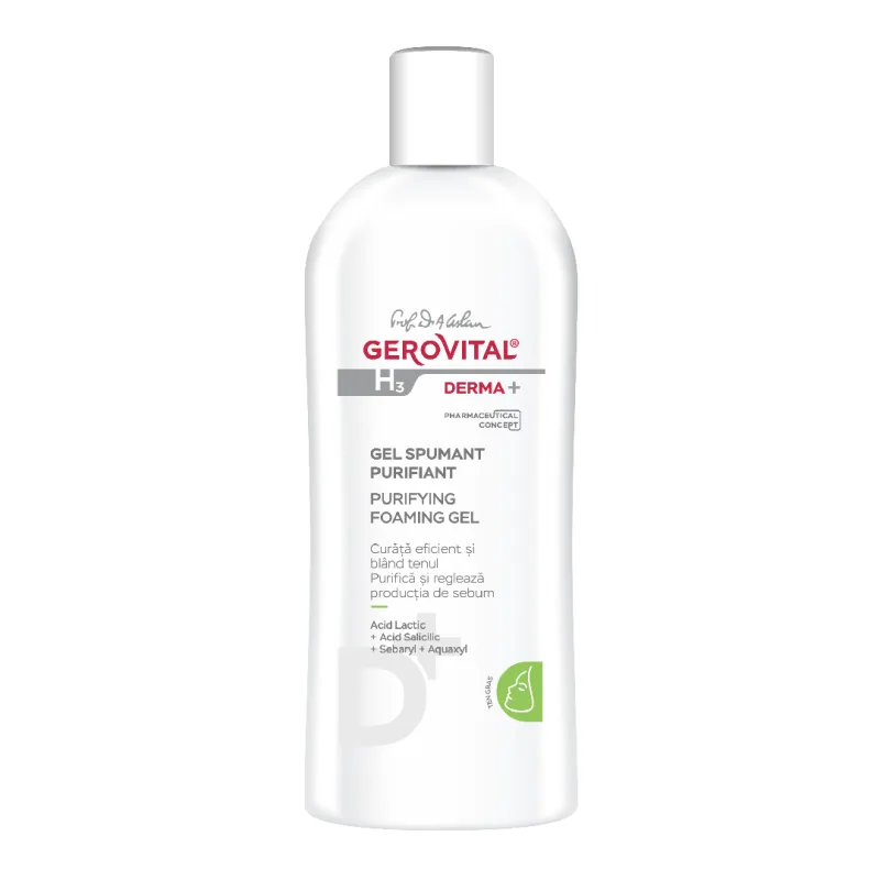 Gel spumant purifiant H3 Derma+, 200 ml, Gerovital FARMEC — preț și oferte