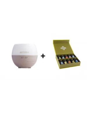 Set, doTERRA, difuzor Petal 2.0 + Kit uleiuri Family Essential, 10x5ml