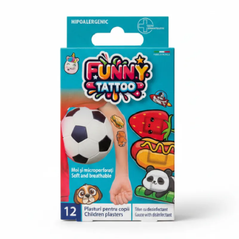 Plasturi pentru copii, 12 bucati, Funny Tattoo EUROSIREL — preț și oferte