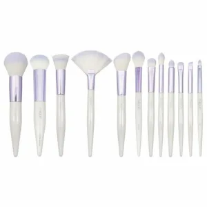 Pensule machiaj, Chique, set 12 piese, alb, vegan