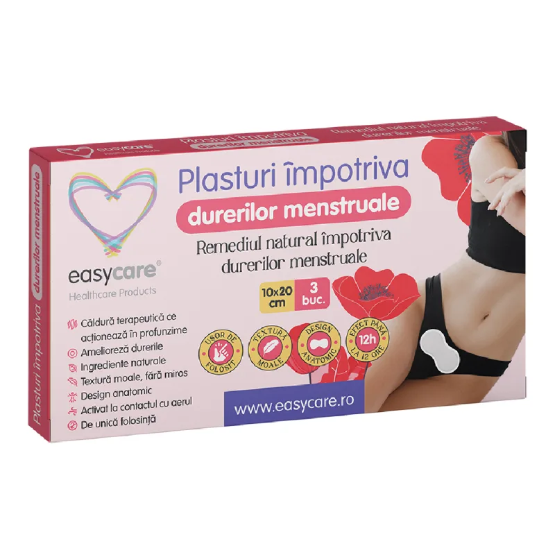 Plasturi impotriva durerilor menstruale, 10*20cm, 3 bucati, Easycare — preț și oferte