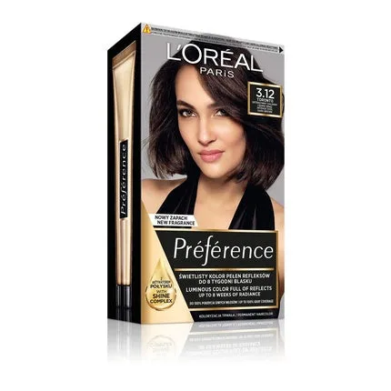 Vopsea de par, L'Oréal Paris, Preference 3.12 Toronto, Castaniu intens rece — preț și oferte
