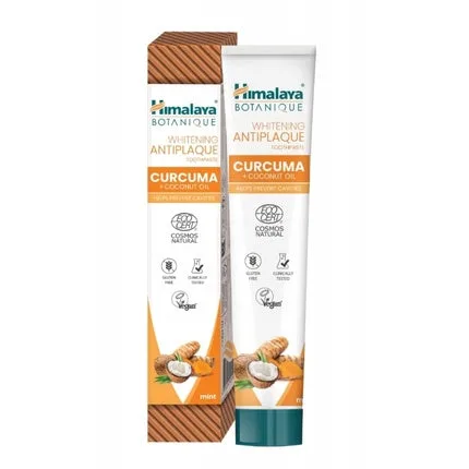 Pastă de dinți Himalaya Botanique Whitening Anti-plaque cu Curcuma și Ulei de Cocos, 75 ml — preț și oferte