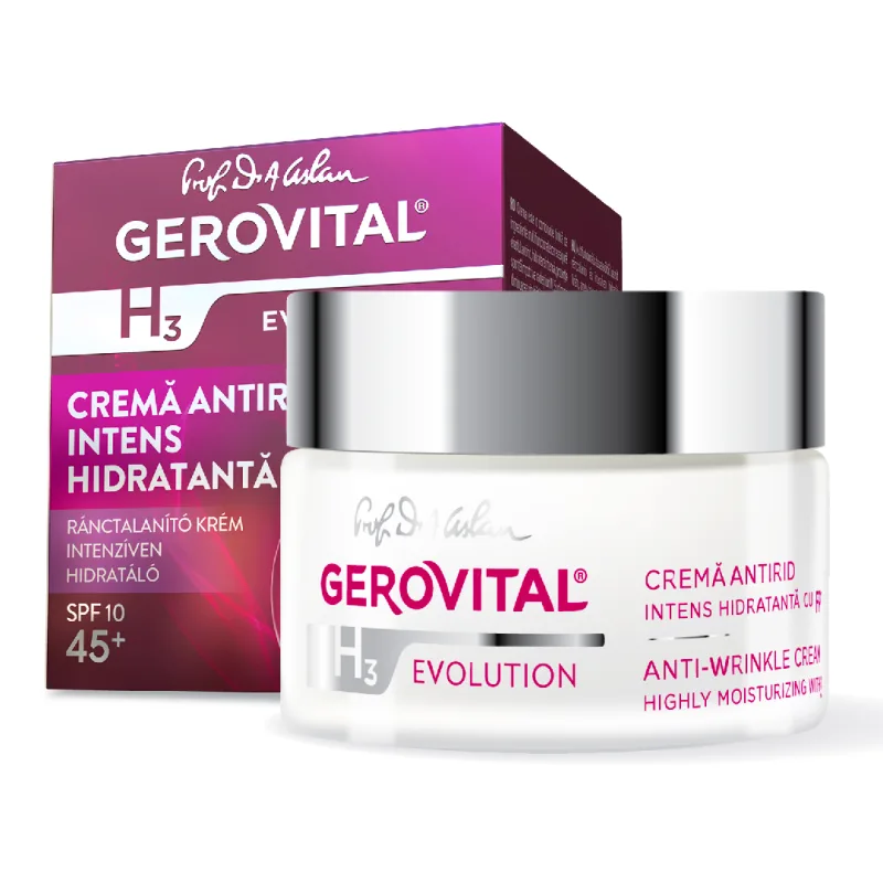 Crema Antirid Intens Hidratanta, H3 Evolution, SPF10, 50 ml, Gerovital FARMEC — preț și oferte