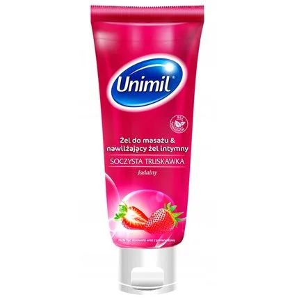 Gel de masaj și lubrifiant intim Unimil, Luscious Sensual Massage Gel Juicy Strawberry, 200ml, roz — preț și oferte
