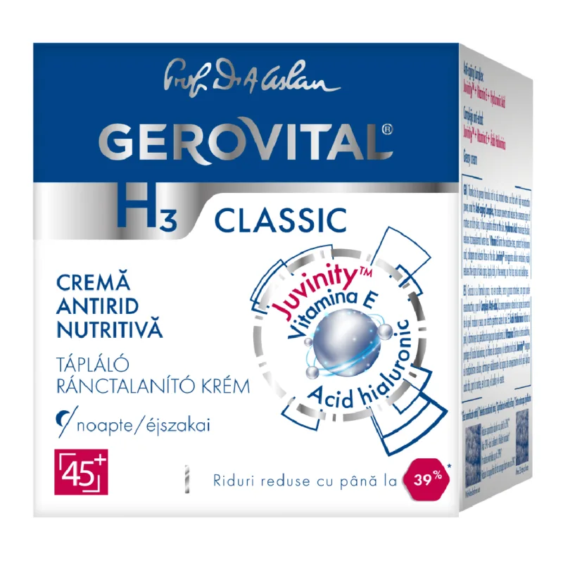 Crema nutritiva antirid de noapte H3 Classic, 50 ml, Gerovital FARMEC — preț și oferte