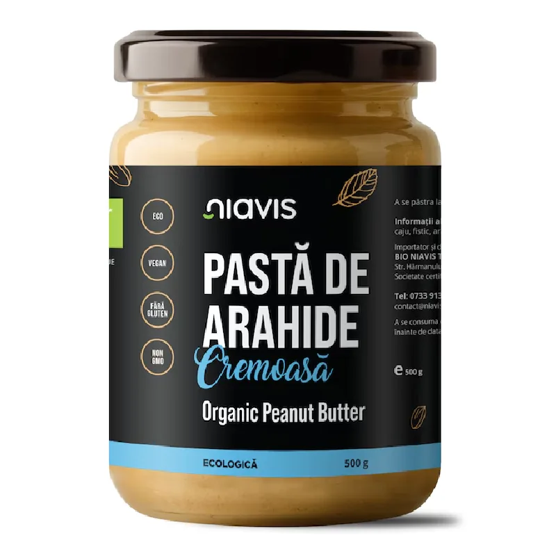 Pasta de arahide cremoasa Ecologica - BIO, 500g, Niavis — preț și oferte